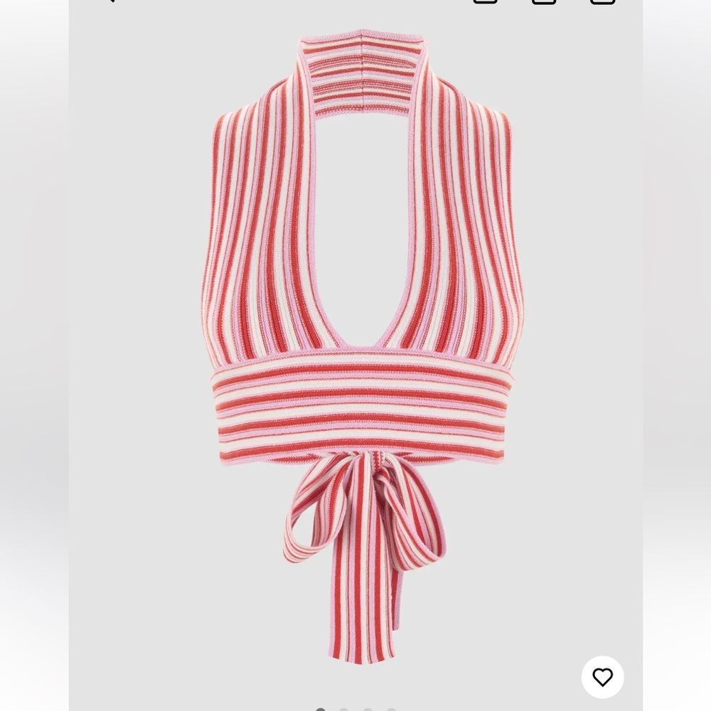 Striped Pink and Red Crop Top